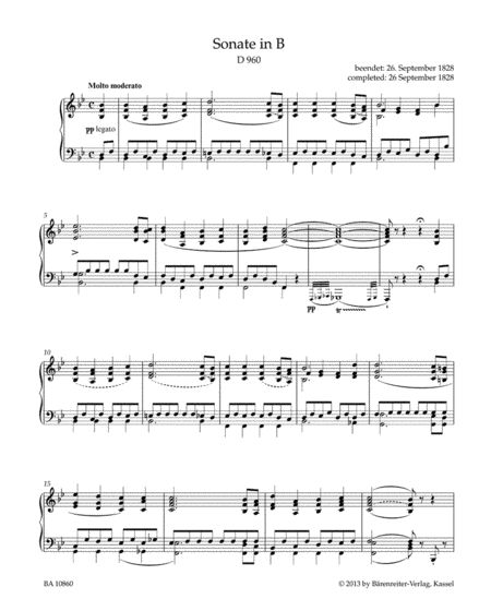 Sonata for Piano in B-flat major D 960