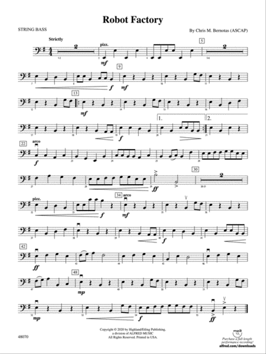 Robot Factory: String Bass String Orchestra scores gallery preview page 1