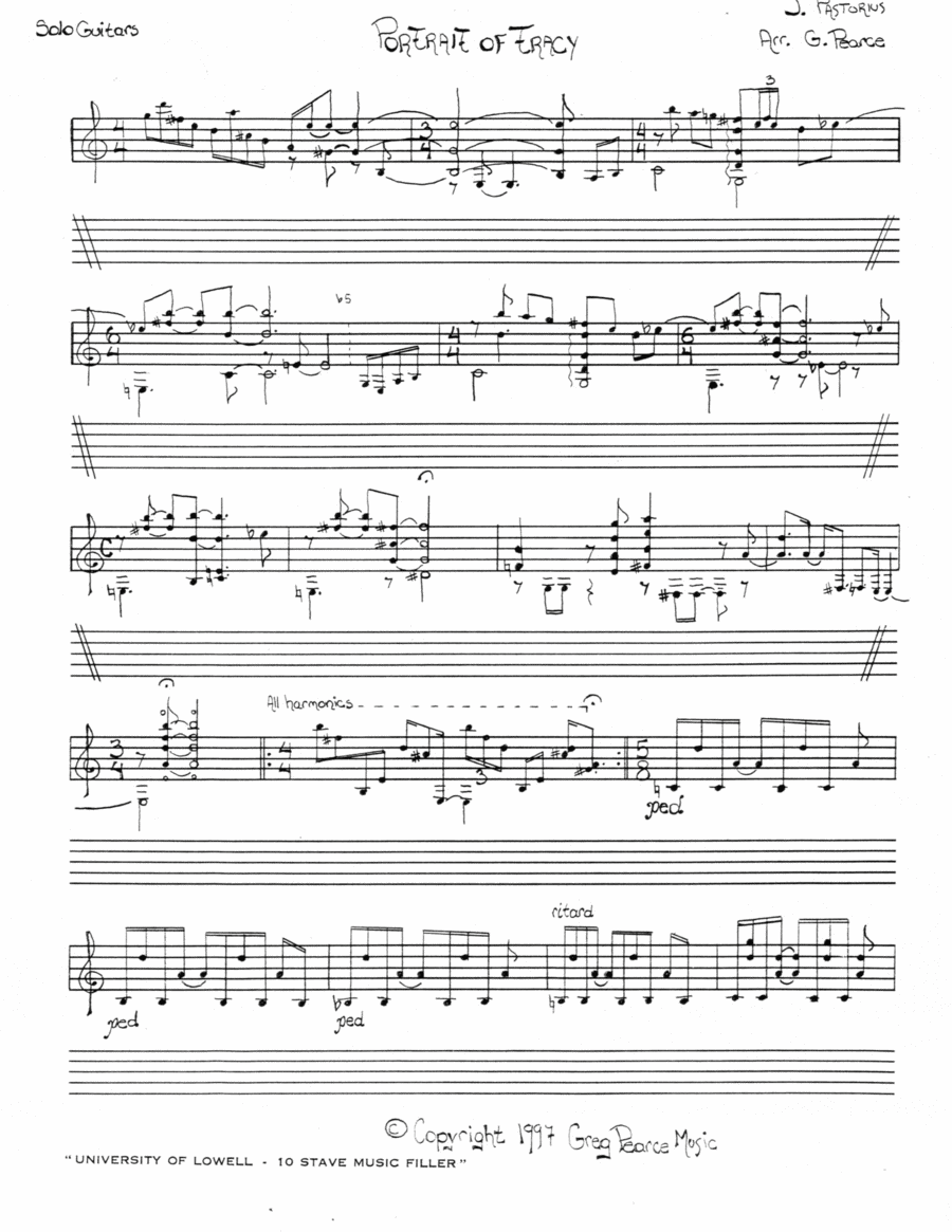 Portrait Of Tracy Electric Guitar scores gallery preview page 1