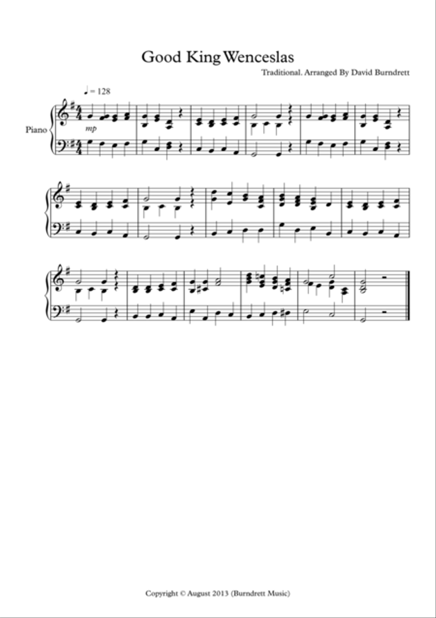 Good Wenceslas for Easy Piano Solo image number null