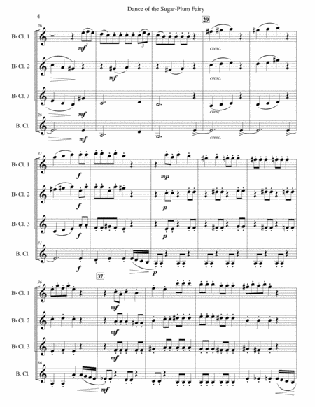 Dance of the Sugar-Plum Fairy for Clarinet Quartet image number null