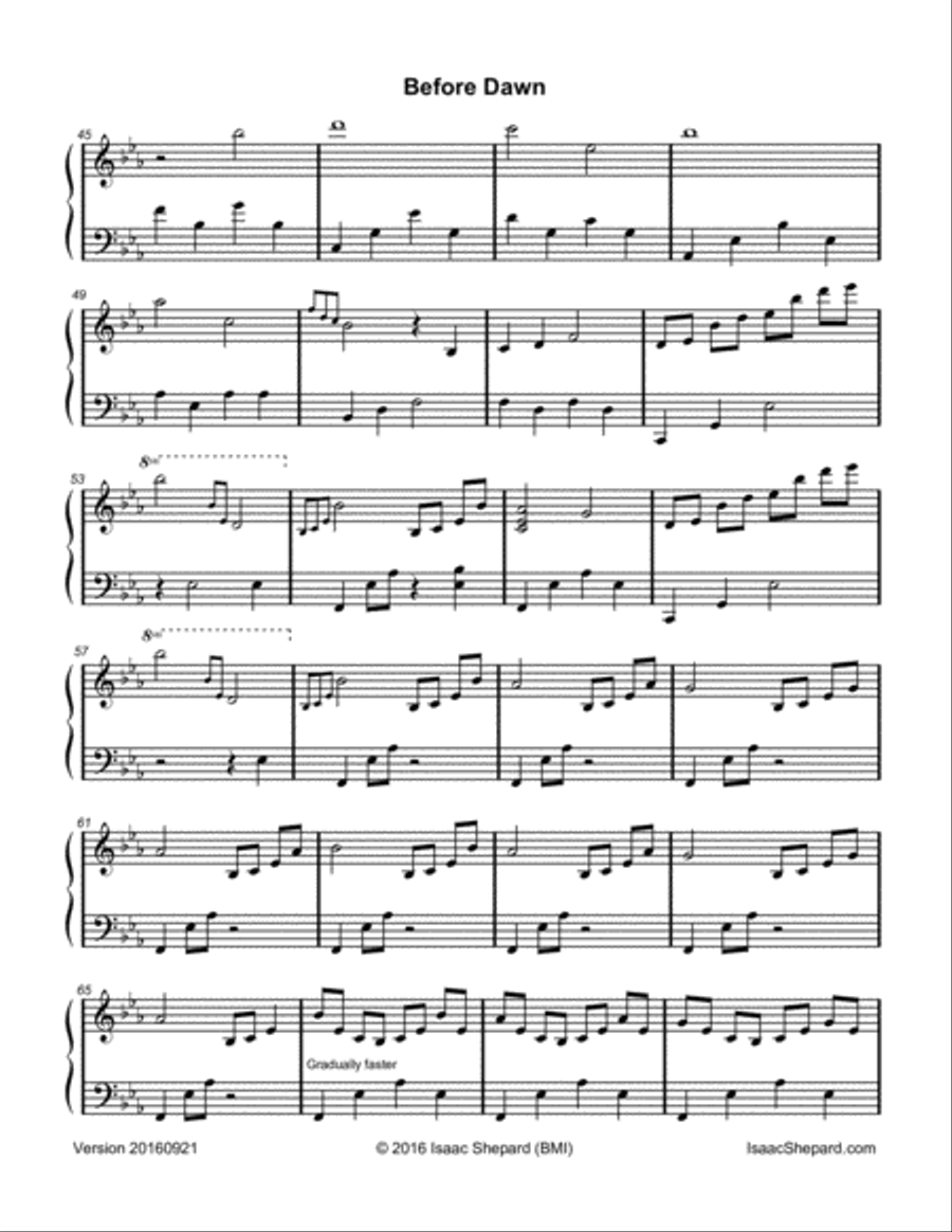 Before Dawn Piano Solo scores gallery preview page 4
