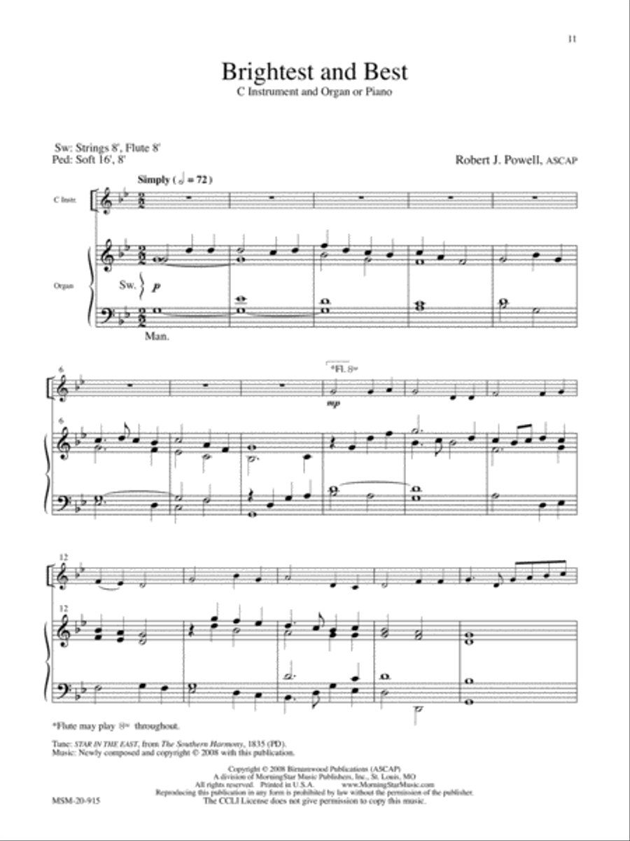 Brightest and Best Flute scores gallery preview page 1
