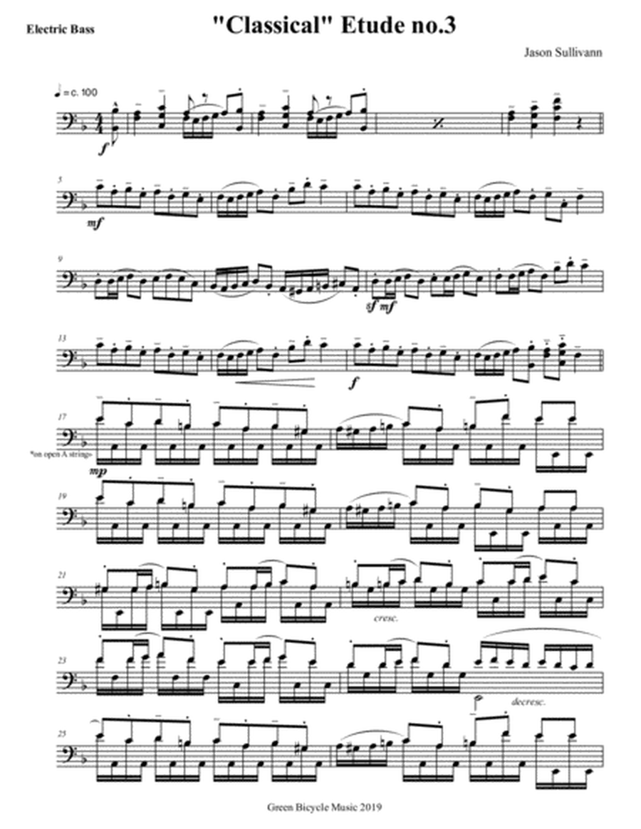 Six 'Classical' Etudes for Electric Bass