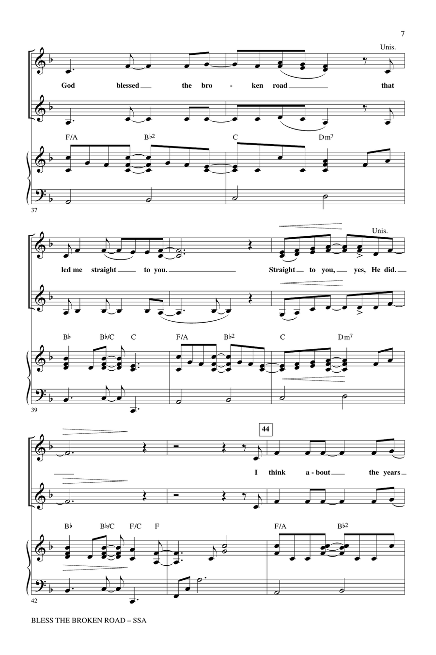 Bless The Broken Road SSA scores gallery preview page 5