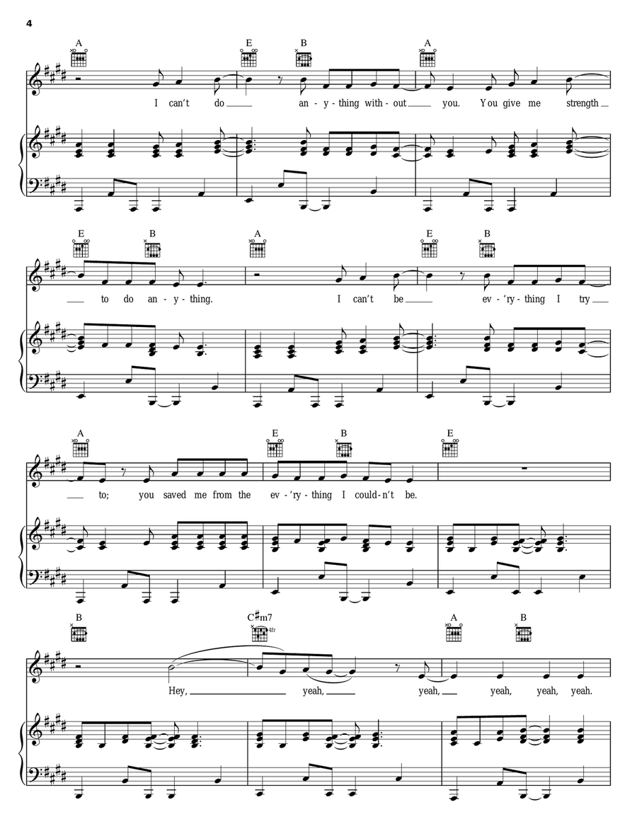 Here With Me Piano, Vocal, Guitar scores gallery preview page 4