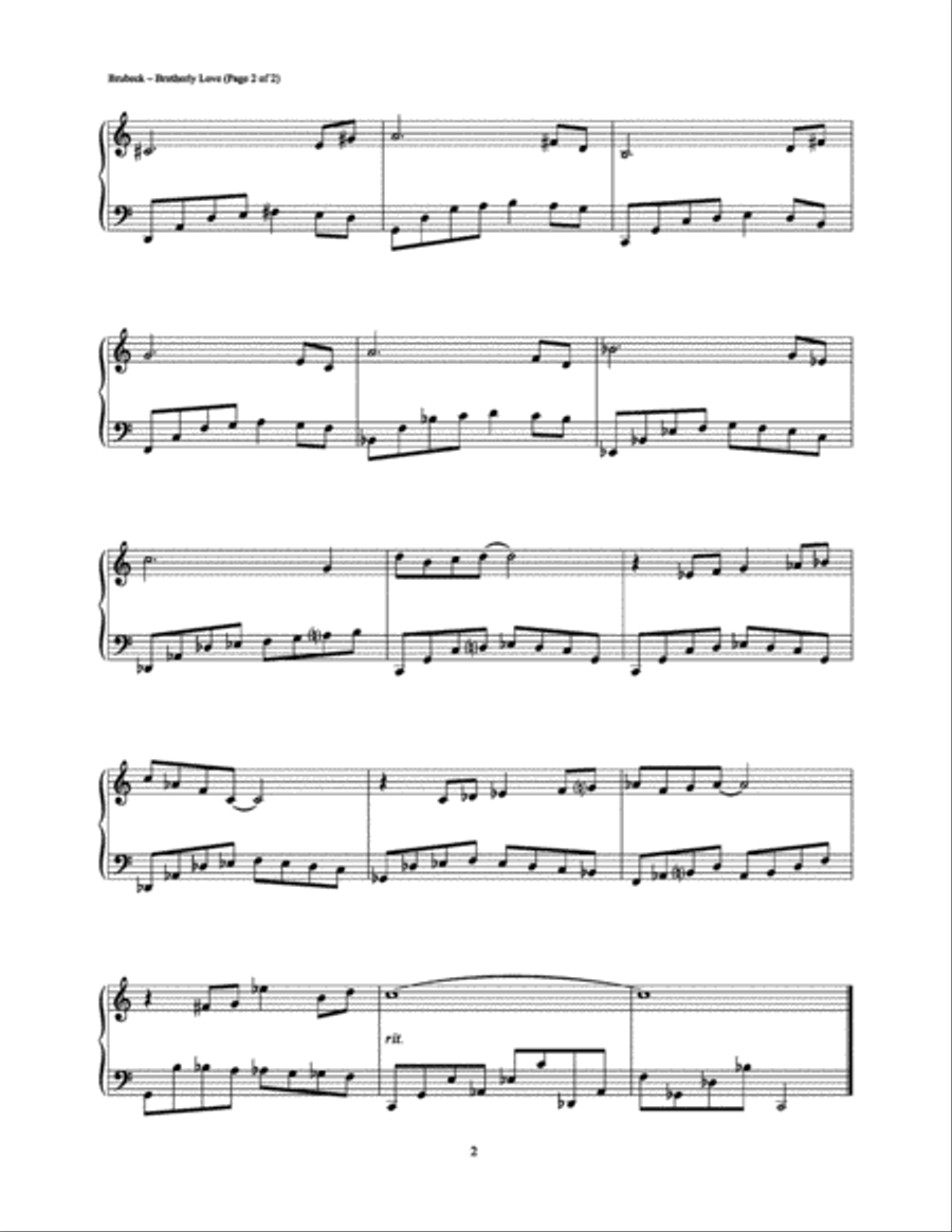 Brotherly Love Brotherly Love Piano Solo scores gallery preview page 2