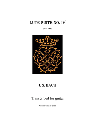 Book cover for Bach Fourth Lute Suite BWV 1006a