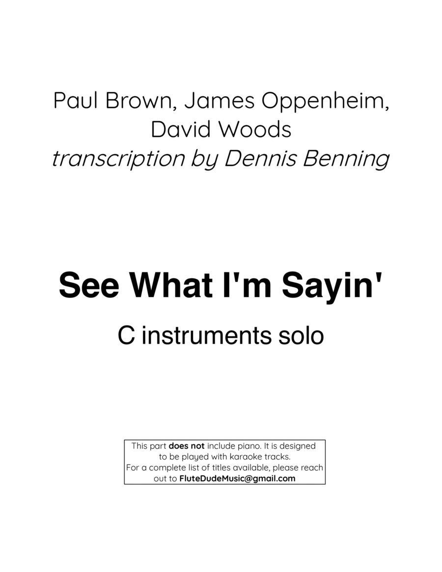 See What I'm Sayin'? Small Ensemble scores gallery preview page 1