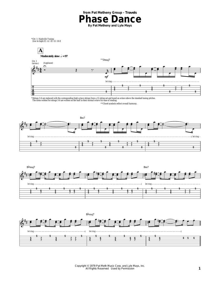 Phase Dance Acoustic Guitar scores gallery preview page 1