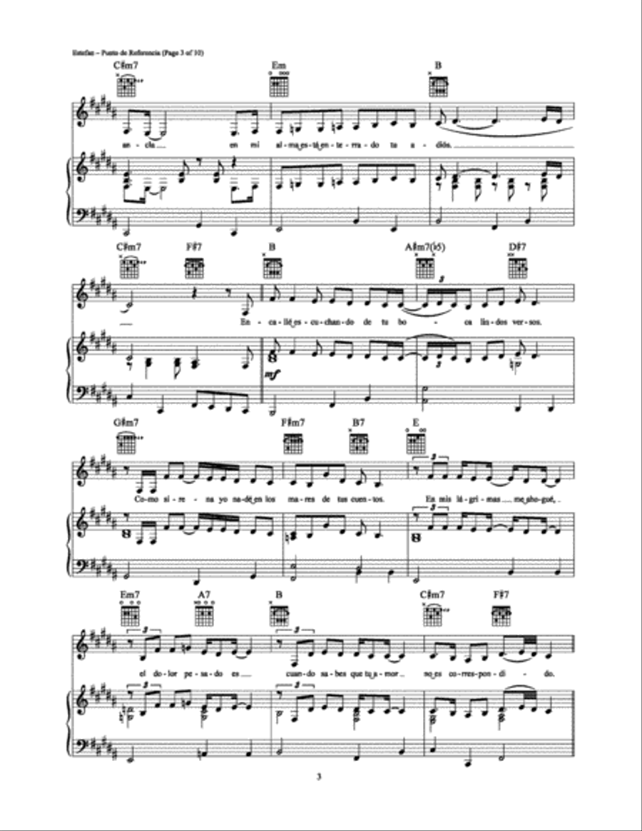 Punto de Referencia Piano, Vocal, Guitar scores gallery preview page 3
