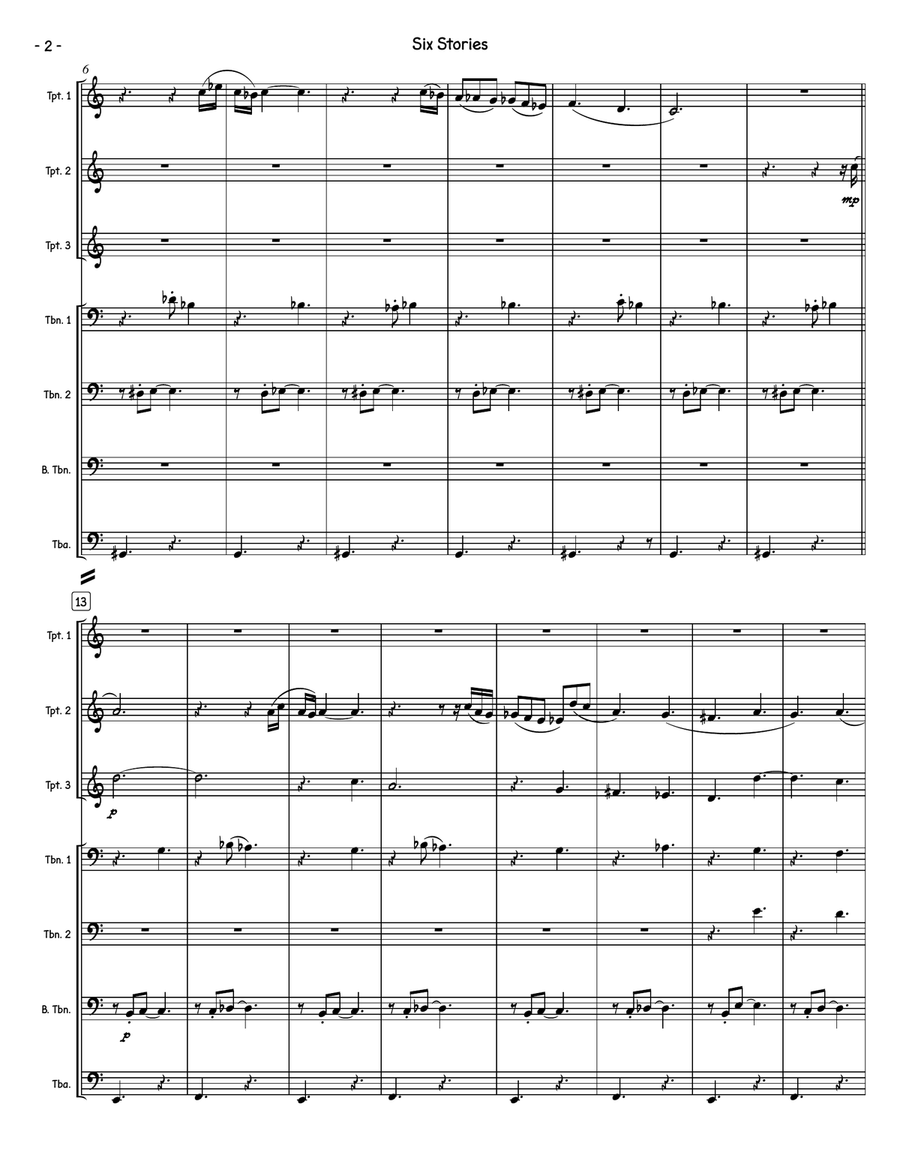 Six Stories in a Pandemic Brass Ensemble scores gallery preview page 3