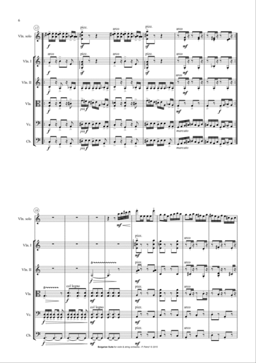 Bulgarian Suite for Violin and 13 Strings - full score String Orchestra scores gallery preview page 6