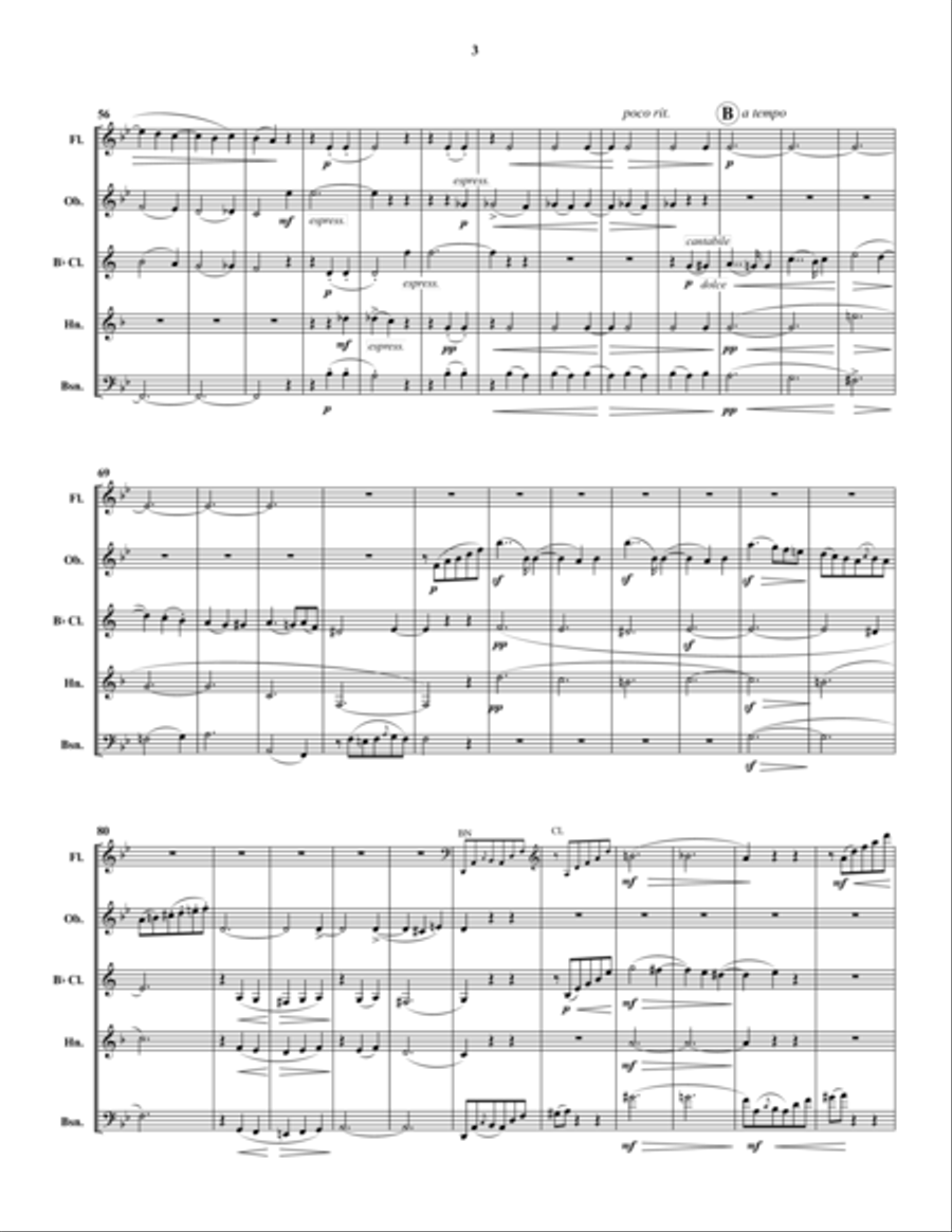 Quintette Pour Instruments Ã€ Vent Woodwind Quintet scores gallery preview page 3
