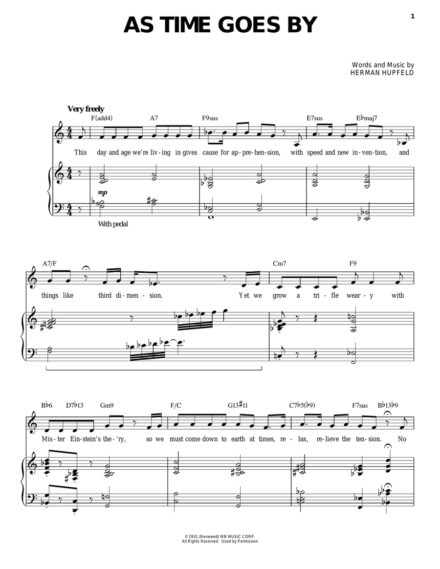 As Time Goes By As Time Goes By Piano, Vocal scores gallery preview page 1