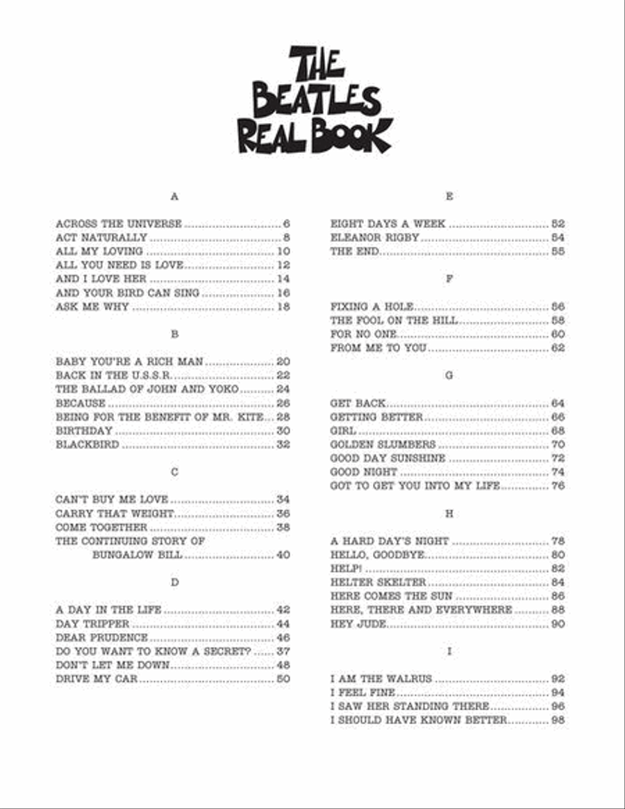 The Beatles Real Book Piano scores gallery preview page 4