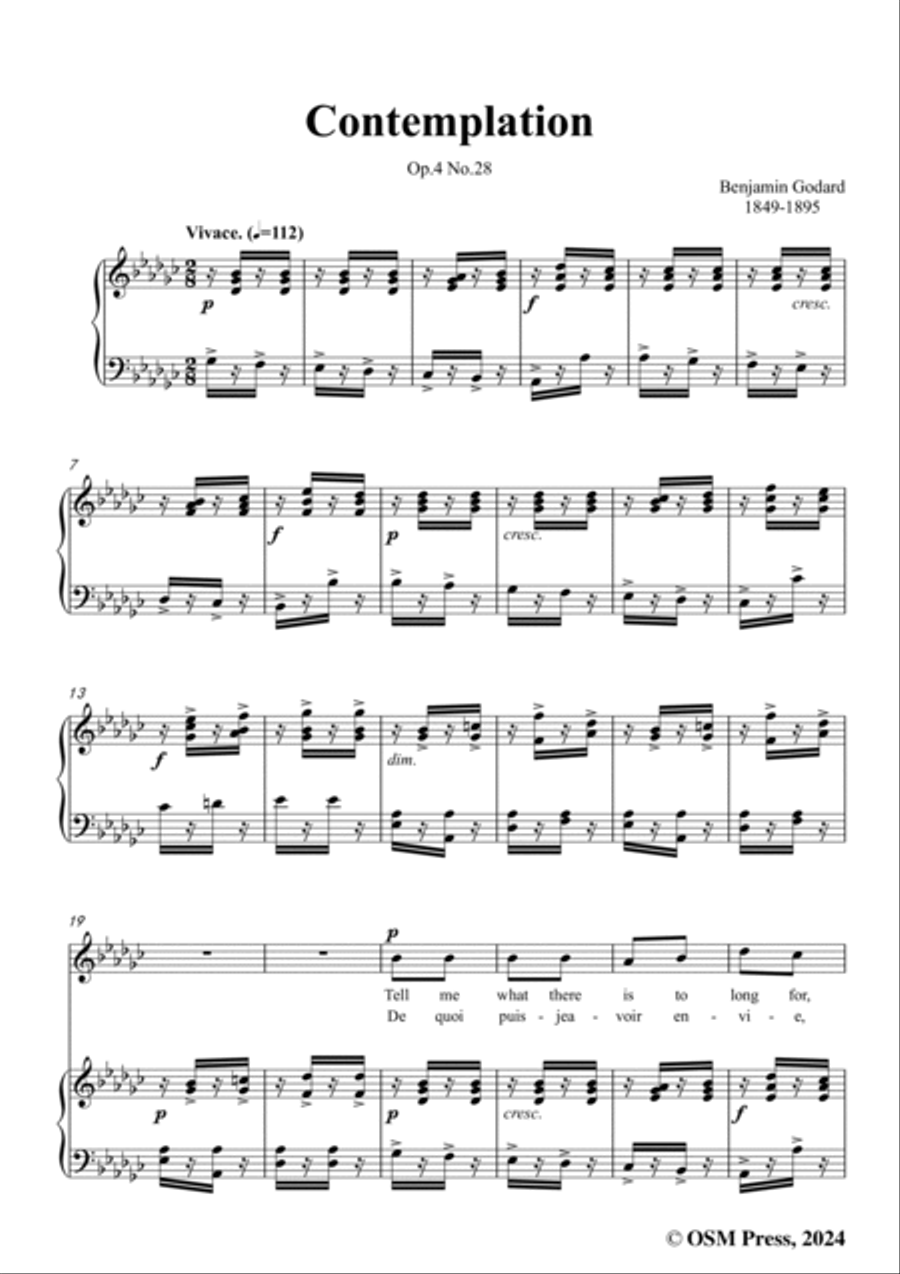 B. Godard-Contemplation,Op.4 No.28,in G flat Major Voice scores gallery preview page 3