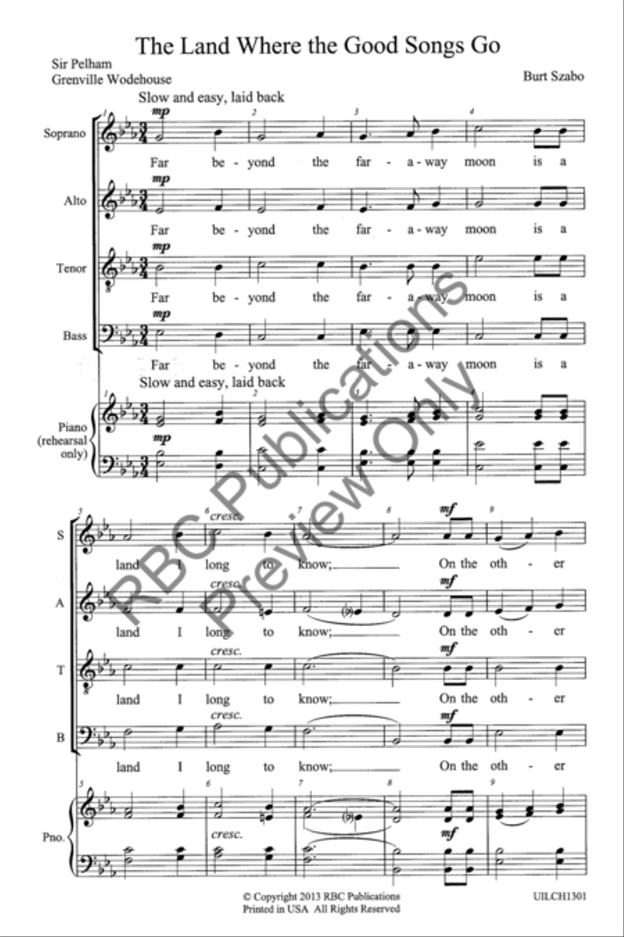 The Land Where The Good Songs Go (SATB) 4-Part scores gallery preview page 3