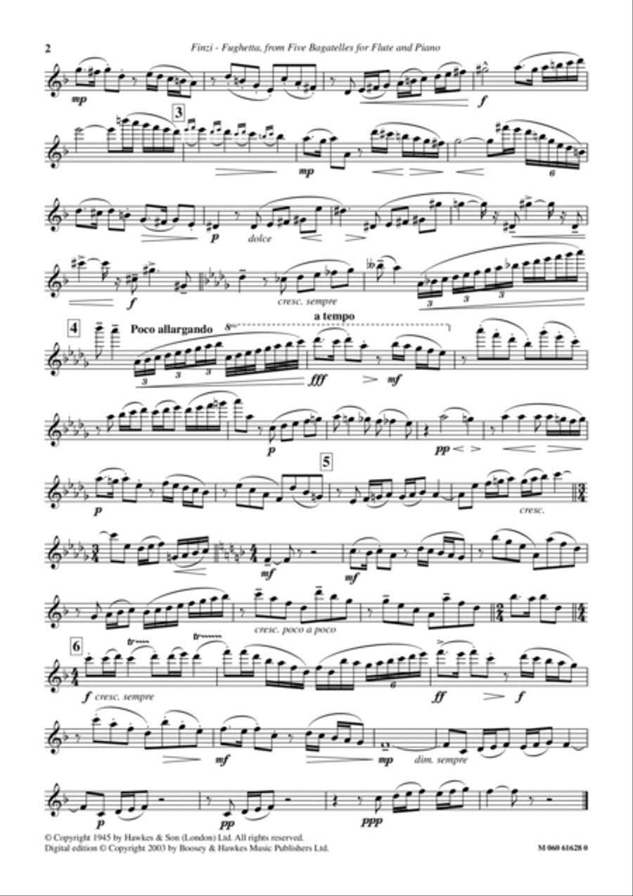 Fughetta (from Five Bagatelles For Flute And Piano) Flute Solo scores gallery preview page 2
