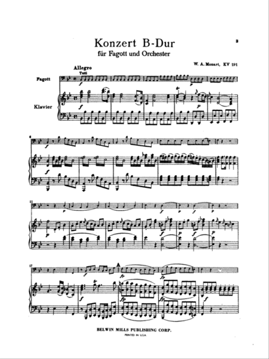 Bassoon Concerto, K. 191 (Orch.) Small Ensemble scores gallery preview page 4