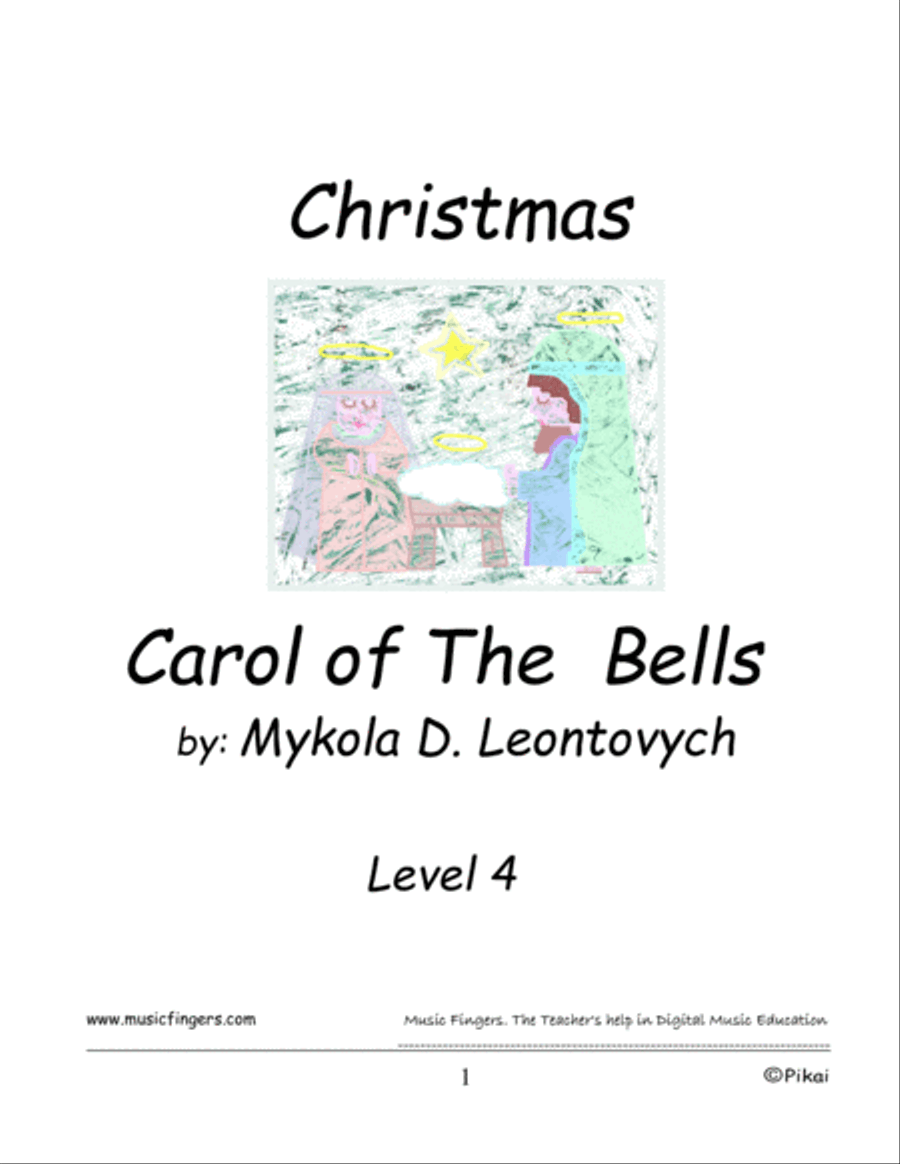 Carol of the Bells.Level 4. Easy Piano scores gallery preview page 1