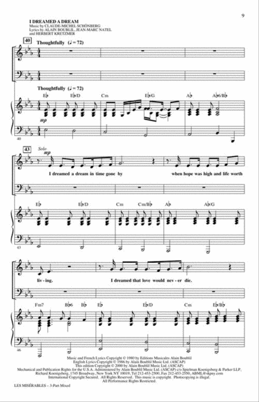 Les Misérables 3-Part scores gallery preview page 4