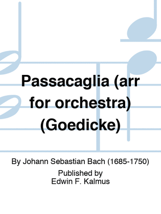 Book cover for Passacaglia (arr for orchestra) (Goedicke)