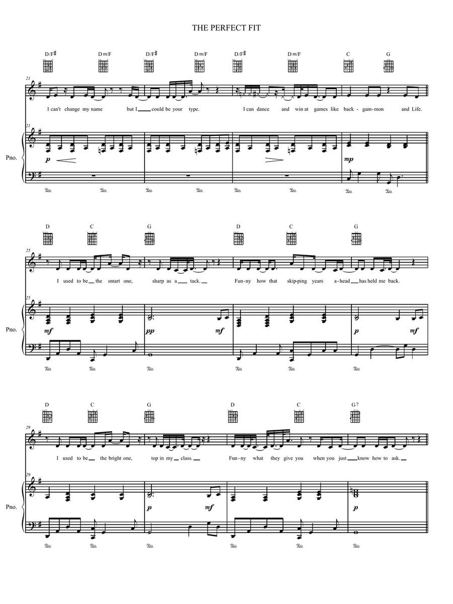 The Perfect Fit The Perfect Fit Piano, Vocal, Guitar scores gallery preview page 2