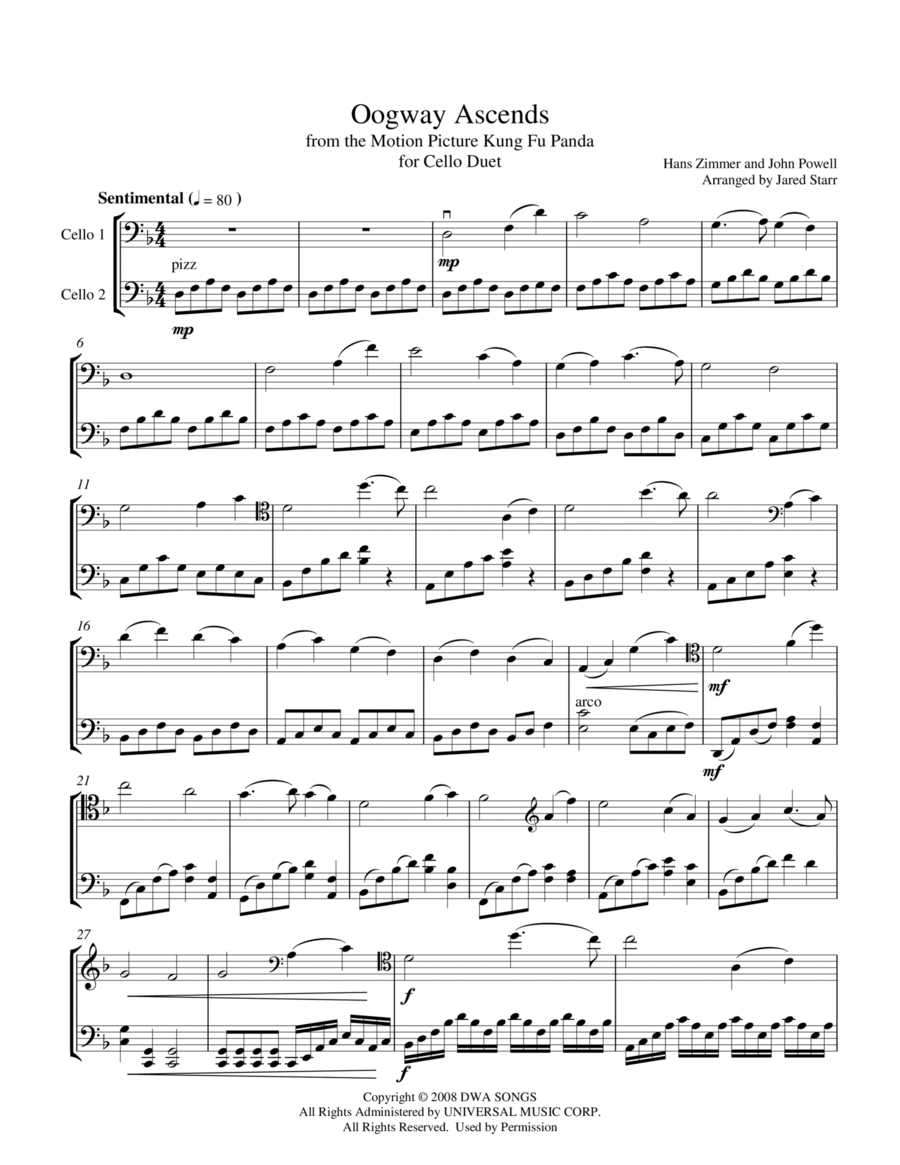 Oogway Ascends Oogway Ascends String Duet scores gallery preview page 1