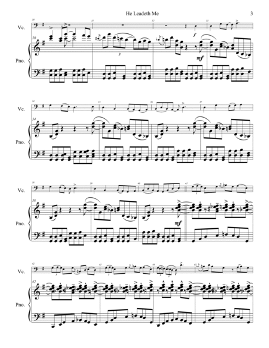 He Leadeth Me for Cello Piano scores gallery preview page 4