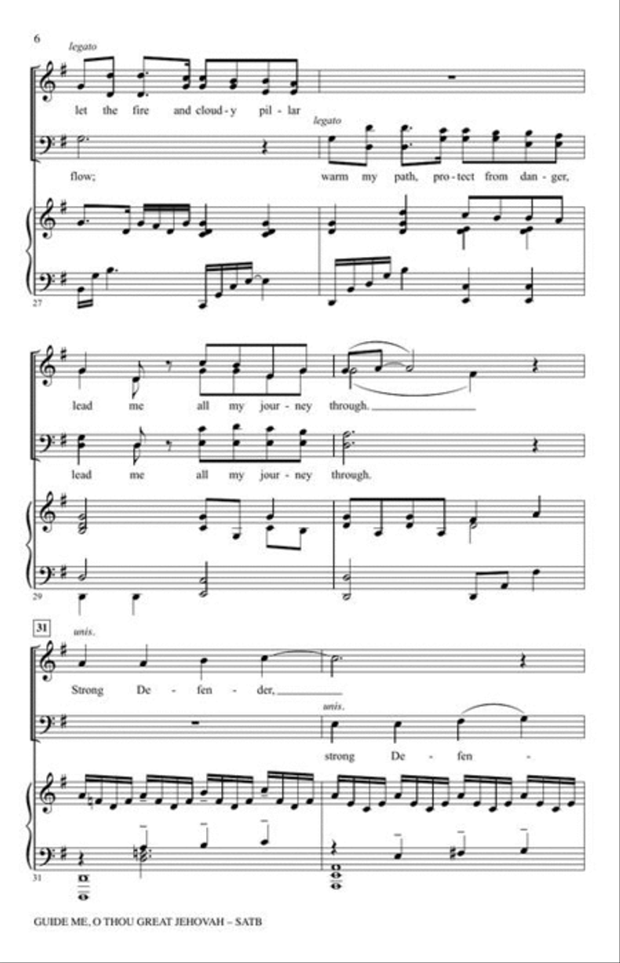 Guide Me, O Thou Great Jehovah 4-Part scores gallery preview page 5