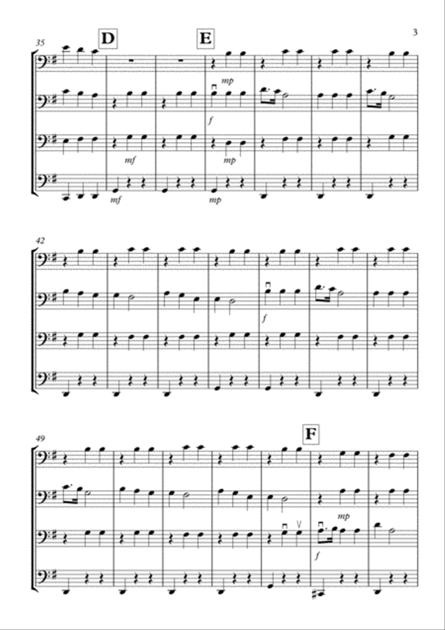 La Donna e Mobile (from Rigoletto) for Cello Quartet Cello Solo scores gallery preview page 3