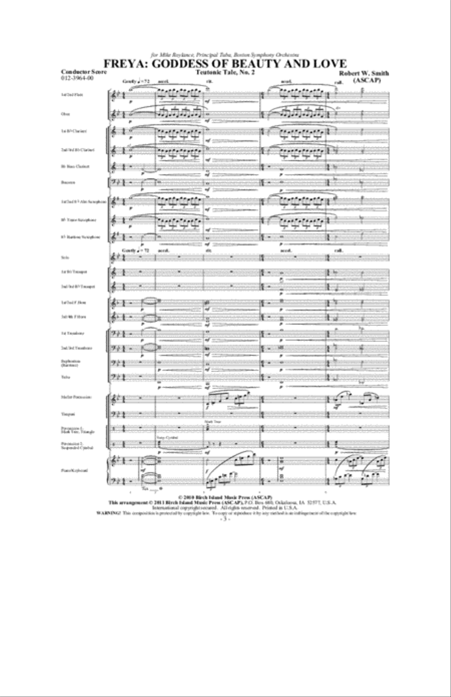 Freya: Goddess of Beauty and Love Concert Band scores gallery preview page 2