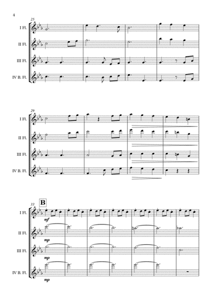 "Carol Of The Bells" (Pentatonix Style) Flute Quartet (B.Fl.) arr. Adrian Wagner image number null