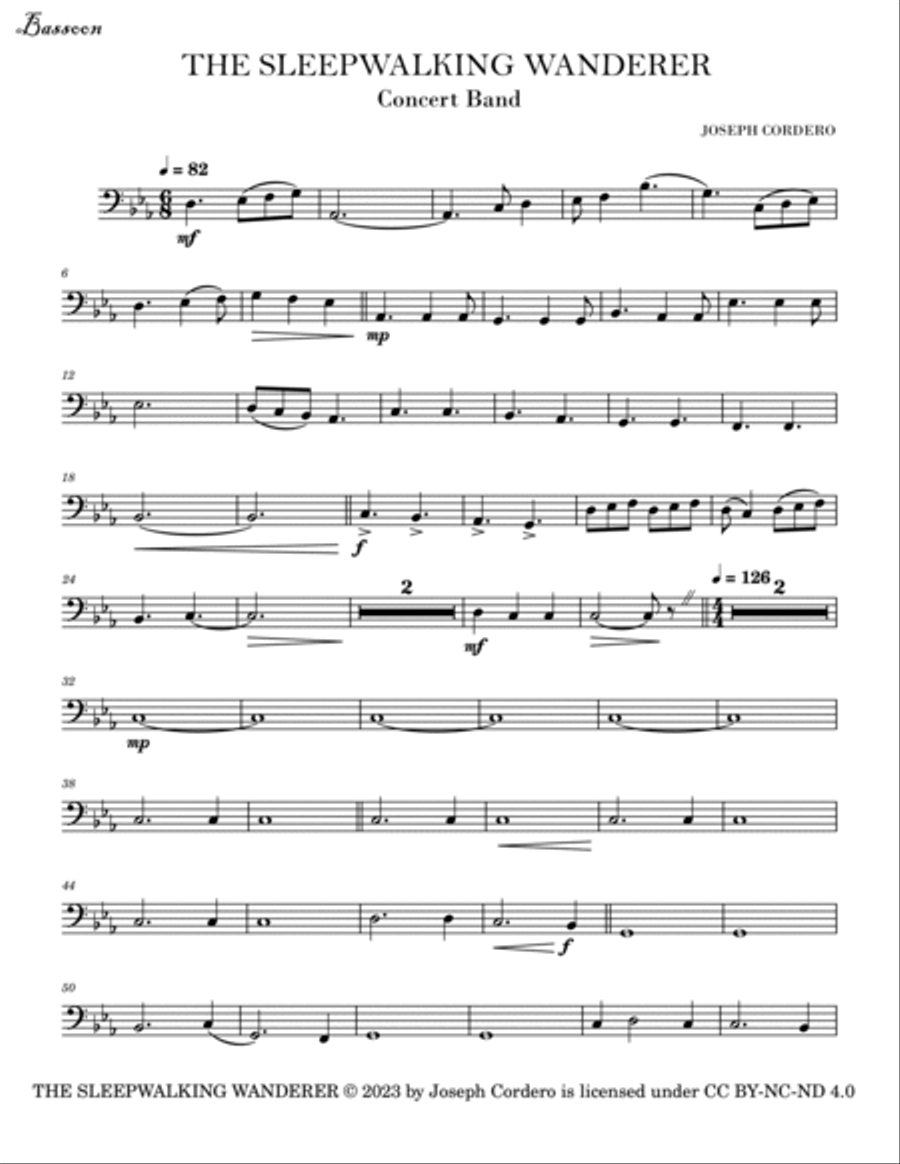 THE SLEEPWALKING WANDERER - Full score & Parts Concert Band scores gallery preview page 4