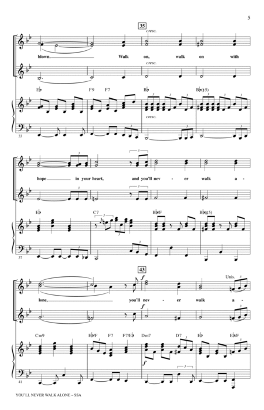 You'll Never Walk Alone (from Carousel) (arr. Mac Huff) SSA scores gallery preview page 4