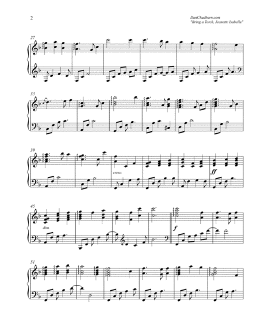 Bring a Torch, Jeanette Isabella Piano Solo scores gallery preview page 2