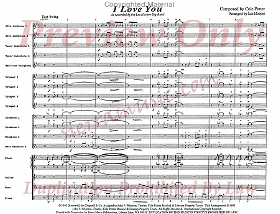 I Love You Big Band scores gallery preview page 2