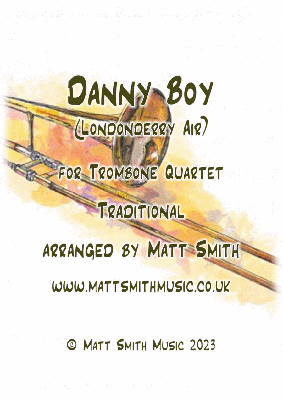 Danny Boy (Londonderry Air) - TROMBONE QUARTET Brass Quartet scores gallery preview page 1