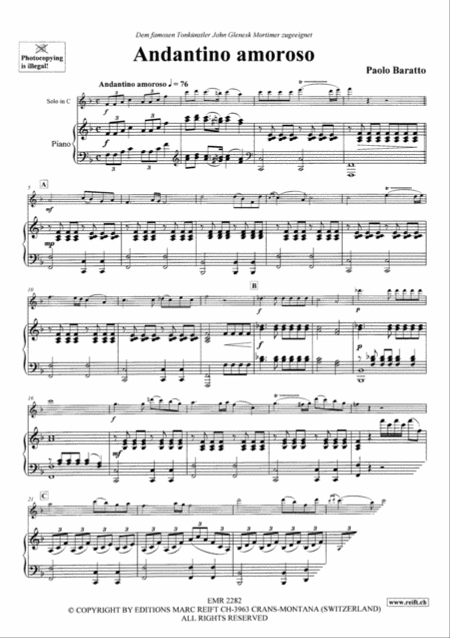 Andantino Amoroso Flute Solo scores gallery preview page 3