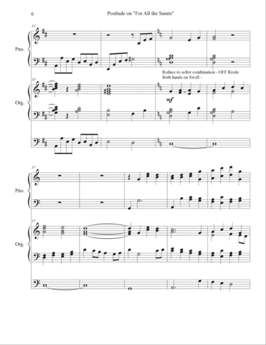 For All the Saints Organ Piano Duet Organ scores gallery preview page 6