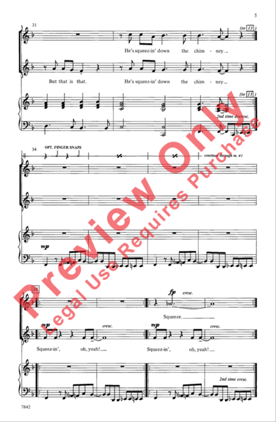 Squeezin' Down the Chimney 2-Part scores gallery preview page 5