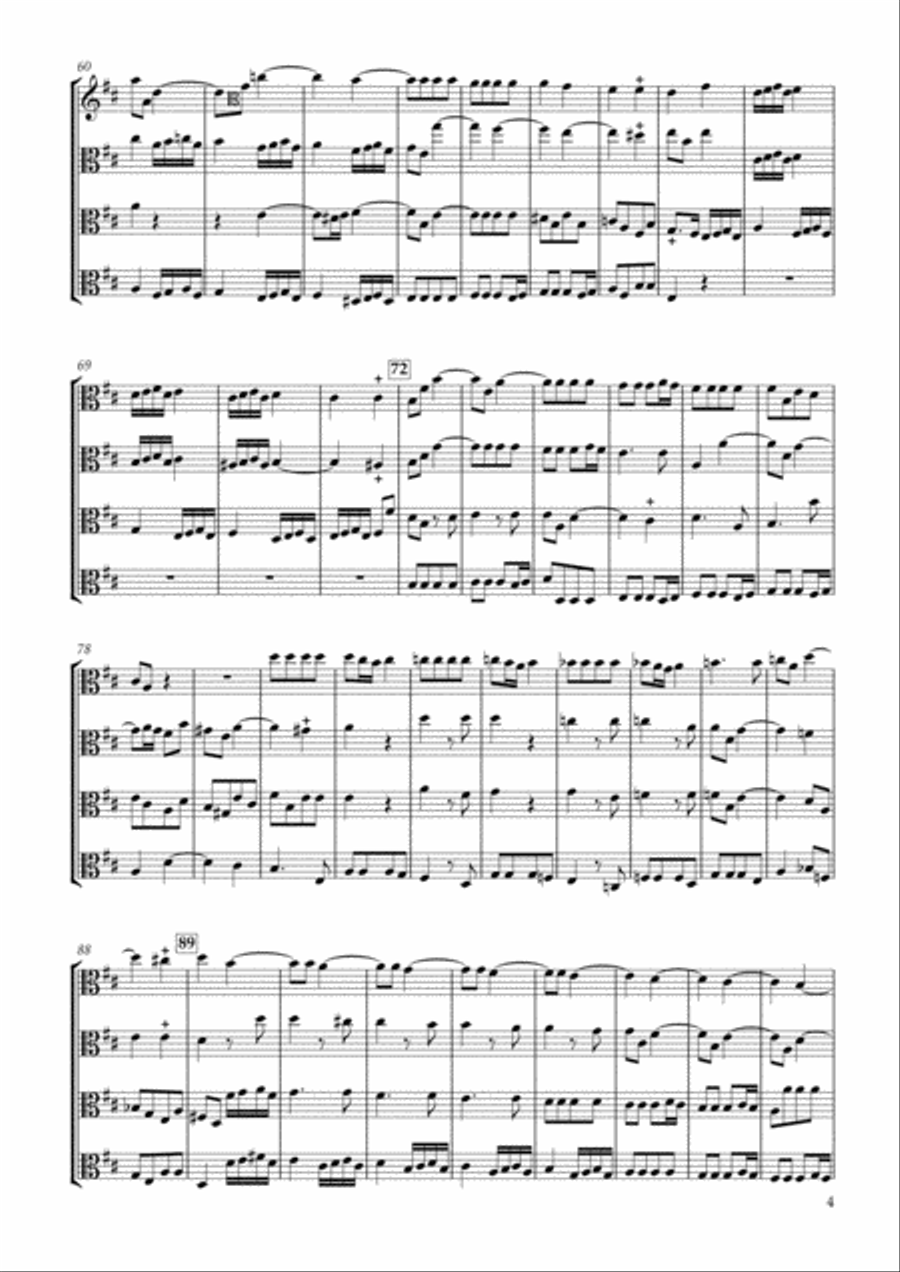 Sonata Op.34-4 for Four Violas Viola Solo scores gallery preview page 4