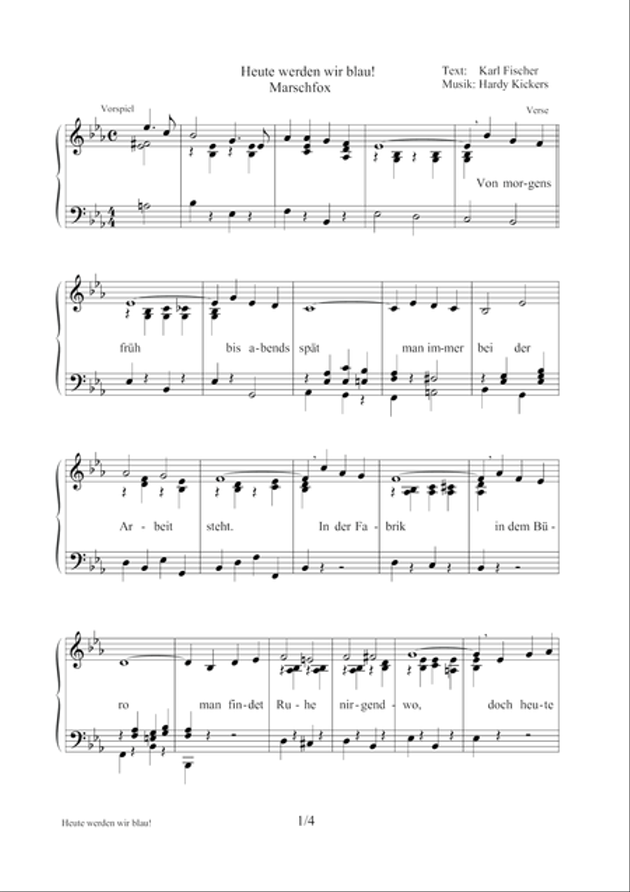 Heute werden wir blau Piano, Vocal, Guitar scores gallery preview page 3