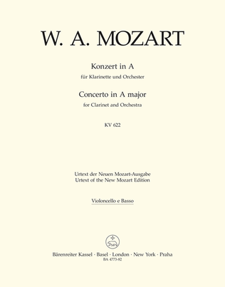 Book cover for Concerto for Clarinet and Orchestra A major, KV 622