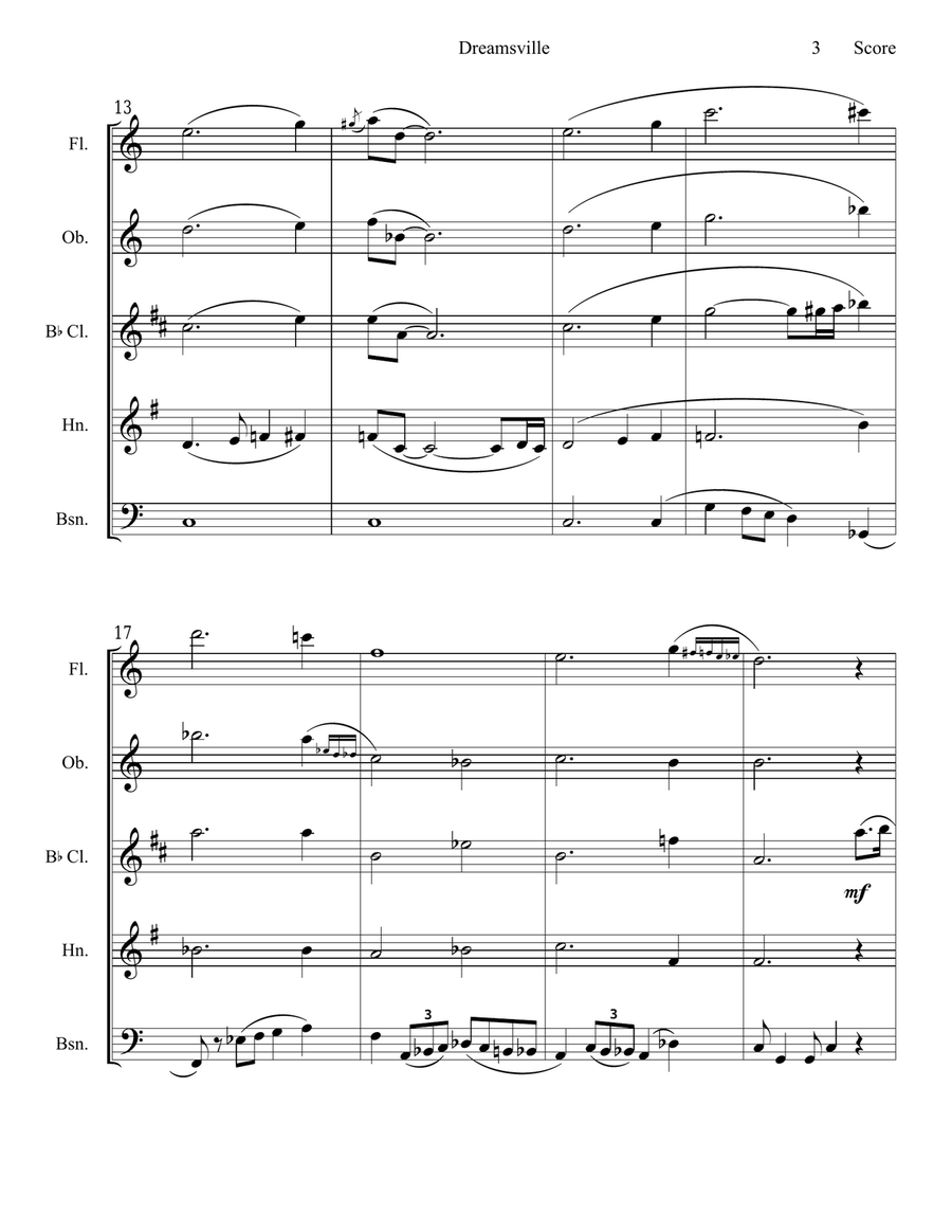 Dreamsville Dreamsville Woodwind Quintet scores gallery preview page 4