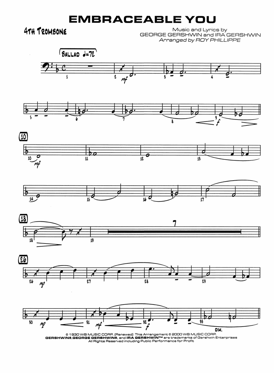 Embraceable You: 4th Trombone
