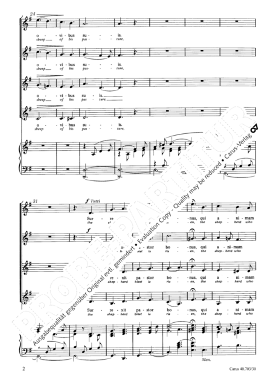 Surrexit pastor bonus (The shepherd blest is risen) SSAA scores gallery preview page 3
