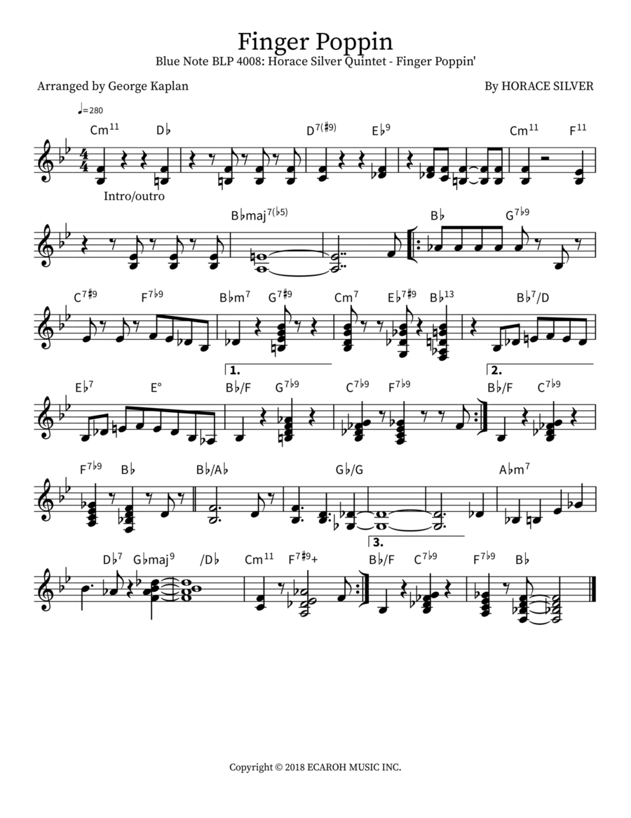 Finger Poppin Piano scores gallery preview page 1