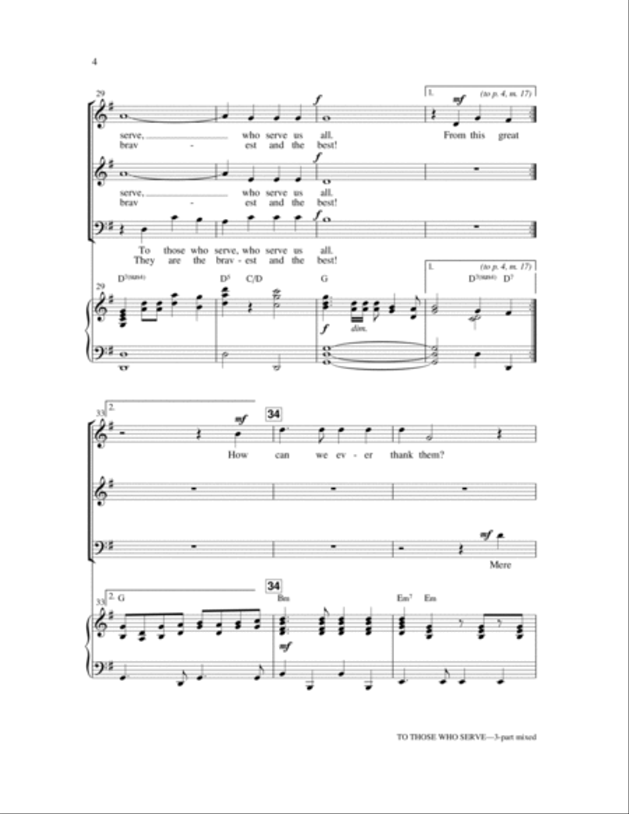 To Those Who Serve 3-Part scores gallery preview page 4